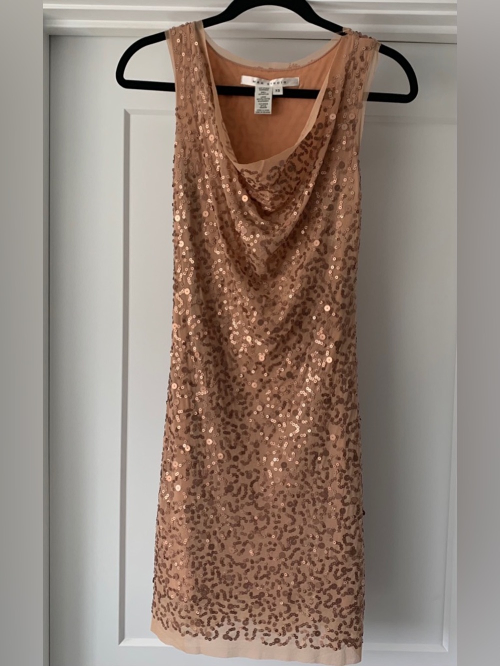 MAX STUDIO Sleeveless Sequin Cowl Neck Dress - Blush